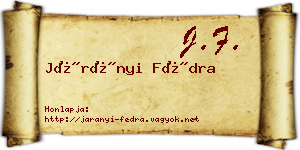 Járányi Fédra névjegykártya
